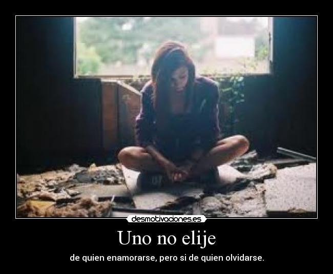 Uno no elije - de quien enamorarse, pero si de quien olvidarse.