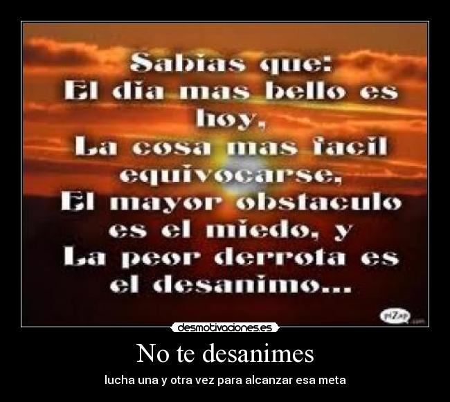 No te desanimes -