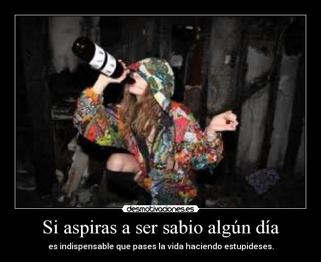 Si aspiras a ser sabio algún día - es indispensable que pases la vida haciendo estupideses.