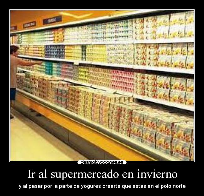 Ir al supermercado en invierno -