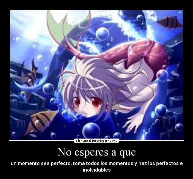 No esperes a que - un momento sea perfecto, toma todos los momentos y haz los perfectos e inolvidables