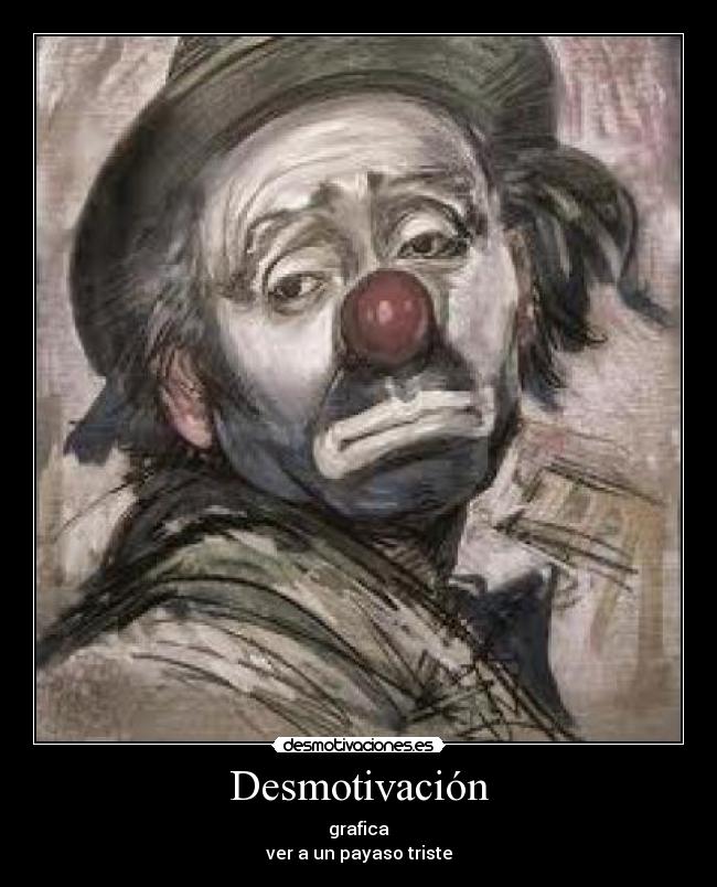 Desmotivación - grafica
ver a un payaso triste
