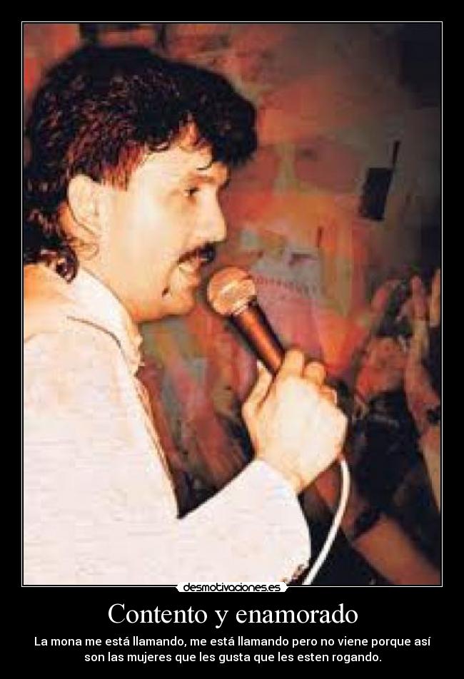 Contento y enamorado -