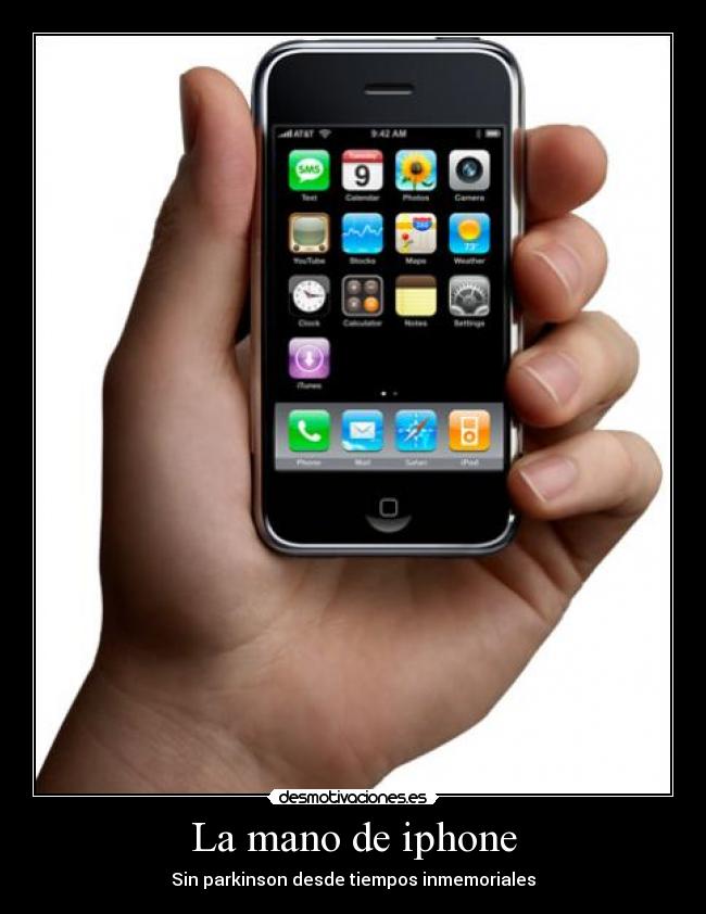 La mano de iphone -