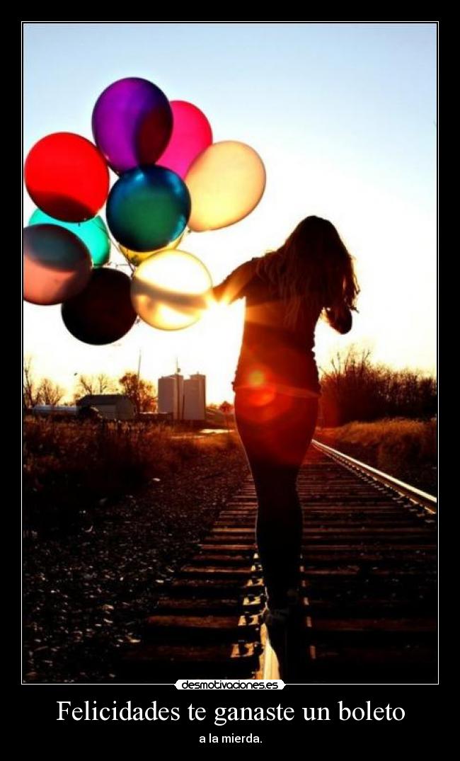 Felicidades te ganaste un boleto - a la mierda.