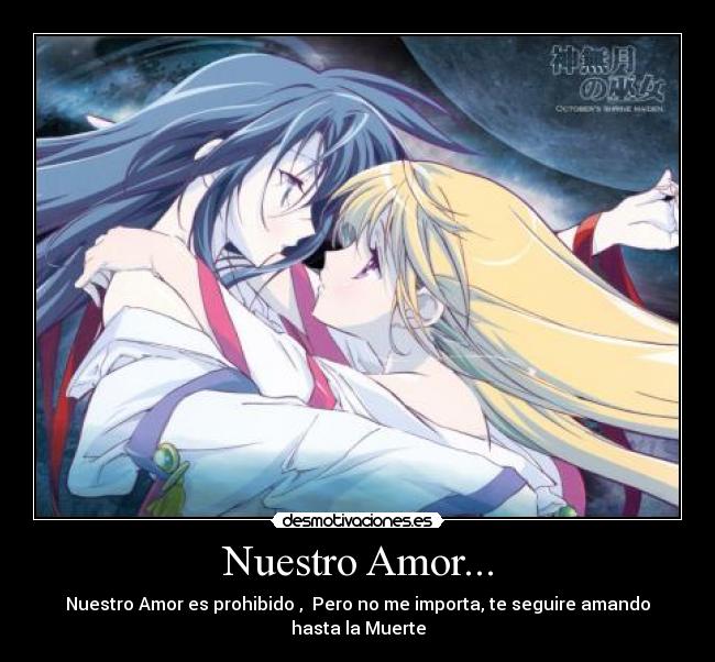 carteles amor anime yuri kannazuki miko chikane himeko desmotivaciones