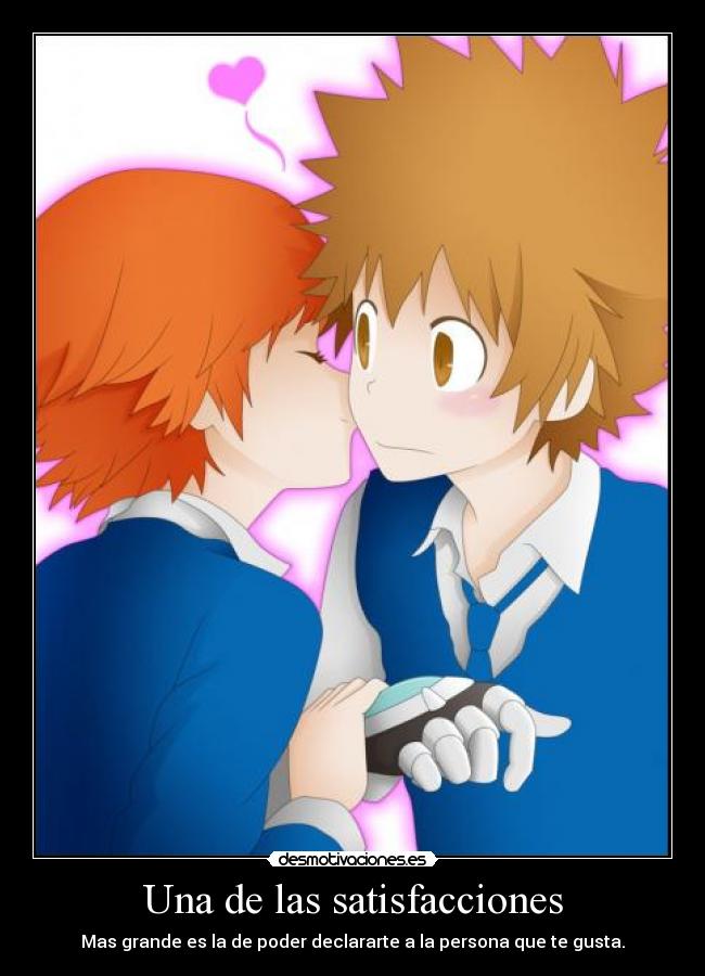 Una de las satisfacciones - Mas grande es la de poder declararte a la persona que te gusta.