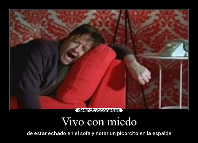 Vivo con miedo - de estar echado en el sofa y notar un picorcito en la espalda