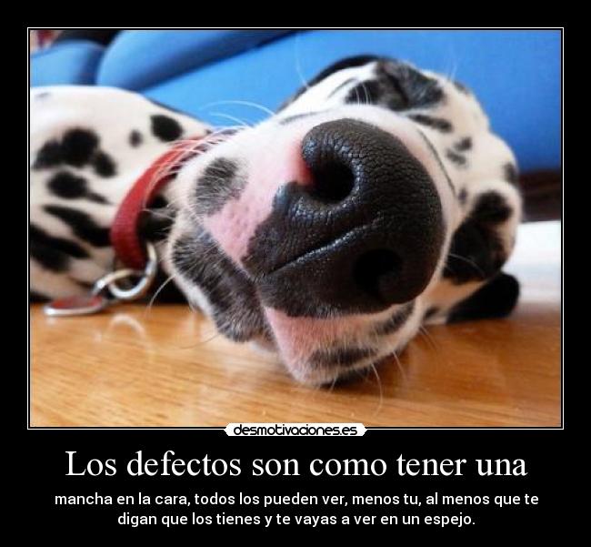 Los defectos son como tener una - 