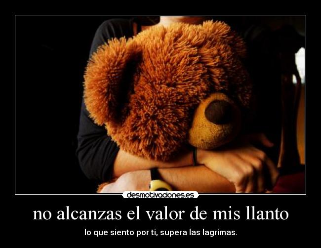 no alcanzas el valor de mis llanto - lo que siento por ti, supera las lagrimas.