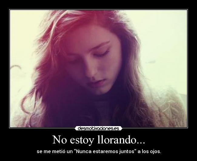 No estoy llorando... - se me metió un Nunca estaremos juntos a los ojos.