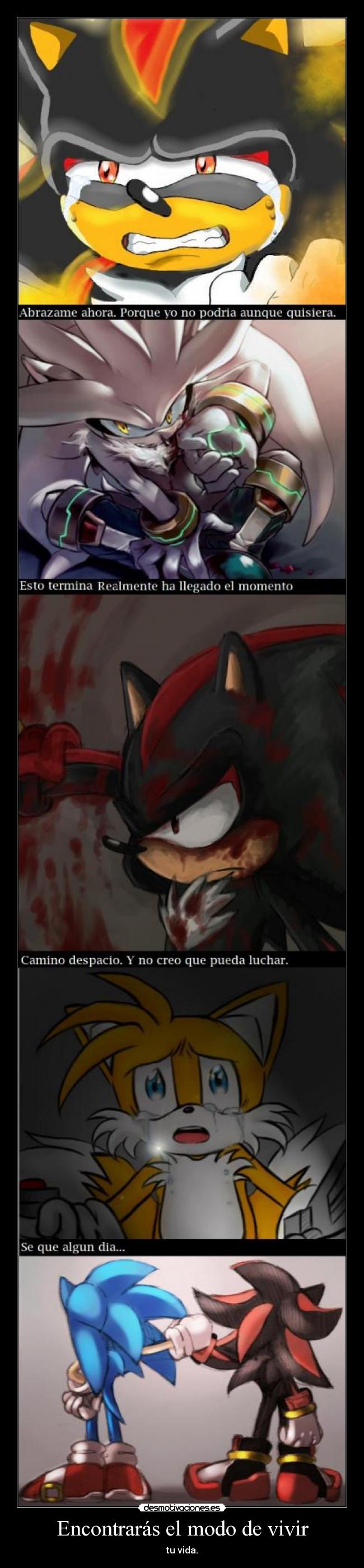 carteles sonic sonicth shadow silver tails encontraras modo vivir desmotivaciones