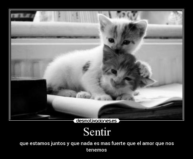 Sentir - que estamos juntos y que nada es mas fuerte que el amor que nos tenemos