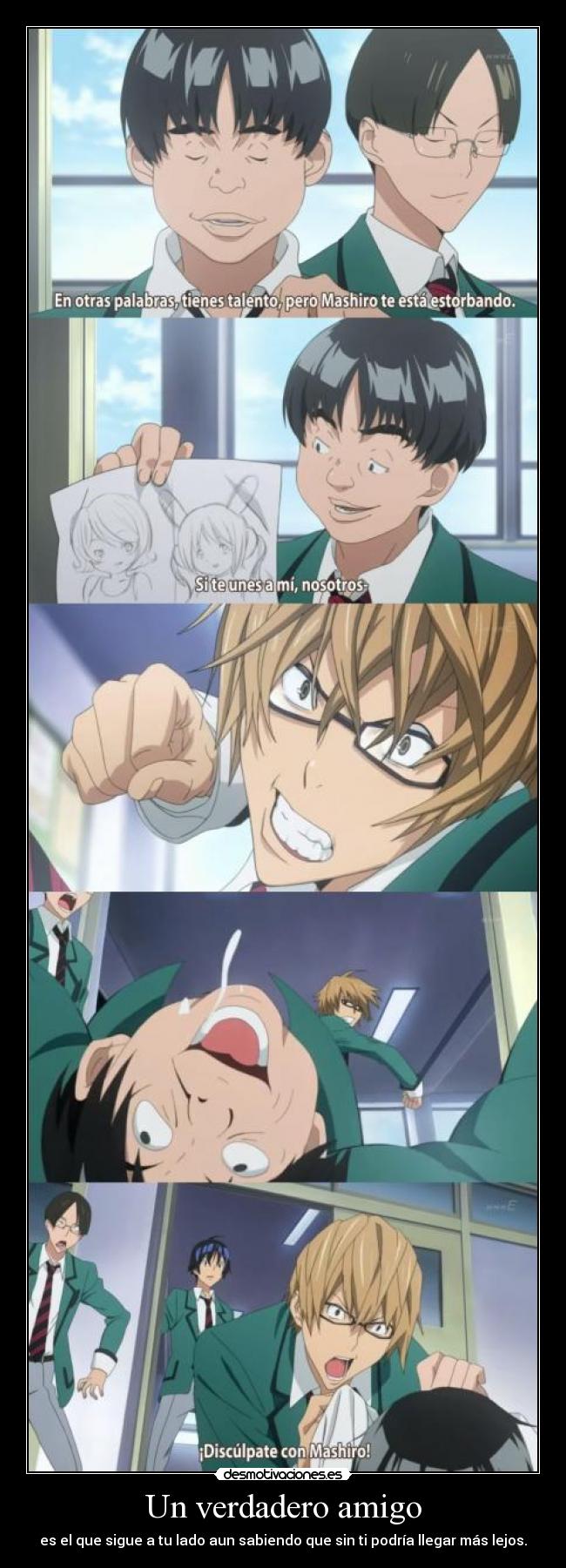 carteles raptorhunters nigatsu harukaze anime bakuman amigos mashiro amistad camino sueno desmotivaciones