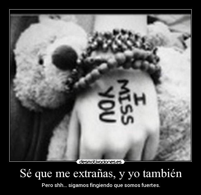 Sé que me extrañas, y yo también -