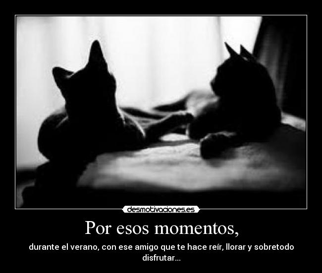 Por esos momentos, - durante el verano, con ese amigo que te hace reír, llorar y sobretodo disfrutar...