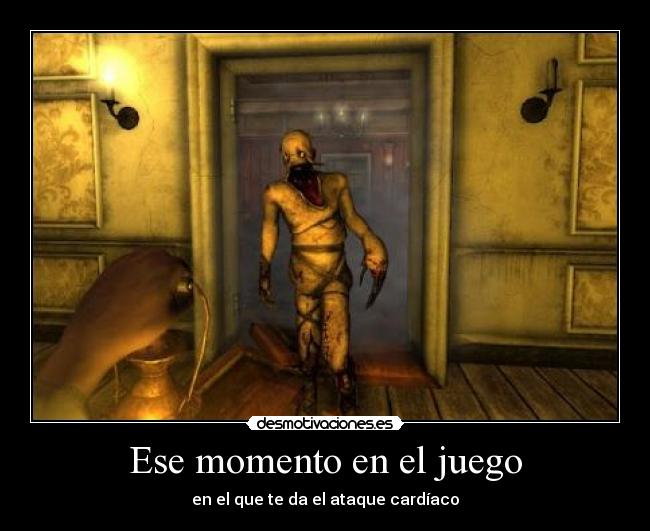 carteles monstruo amnesia juego ataque cardiaco desmotivaciones