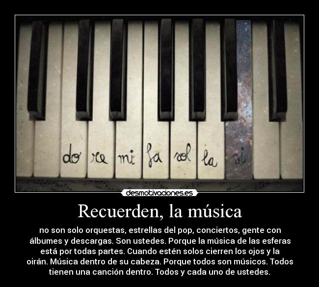 Recuerden, la música - 