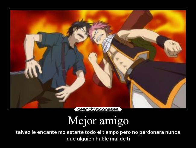 carteles por ese tipico amigo anime manga fairy tail natsu gray cartel desmotivaciones