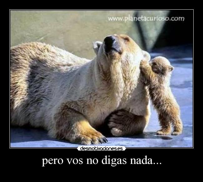 pero vos no digas nada... - 