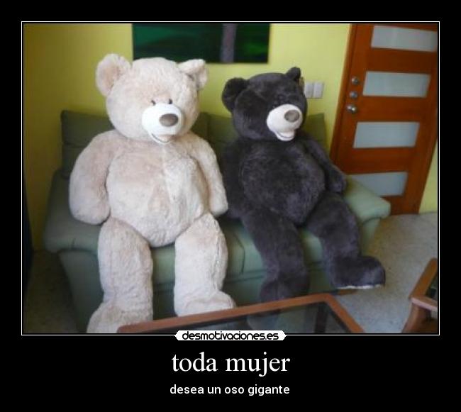 carteles mujer oso mujer deseo amor desmotivaciones