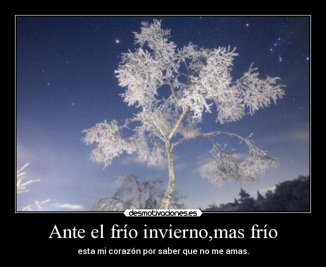 Ante el frío invierno,mas frío -