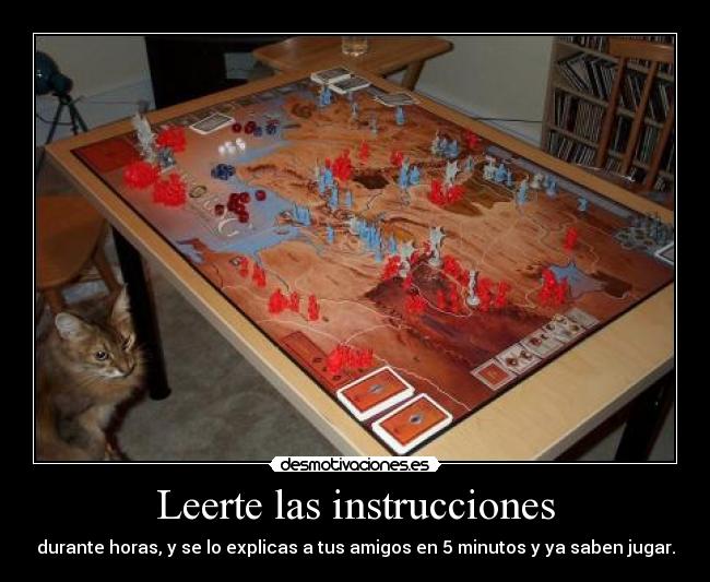 Leerte las instrucciones - durante horas, y se lo explicas a tus amigos en 5 minutos y ya saben jugar.