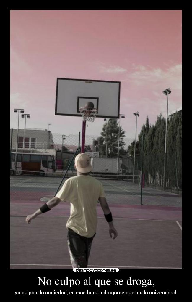 No culpo al que se droga, -