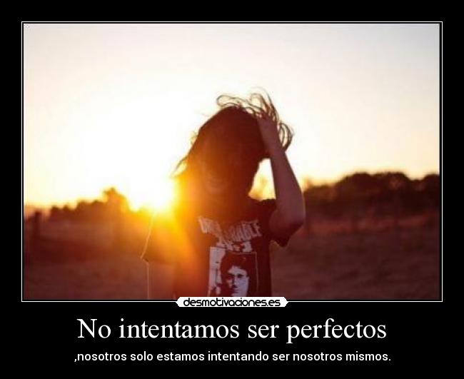 No intentamos ser perfectos - ,nosotros solo estamos intentando ser nosotros mismos.