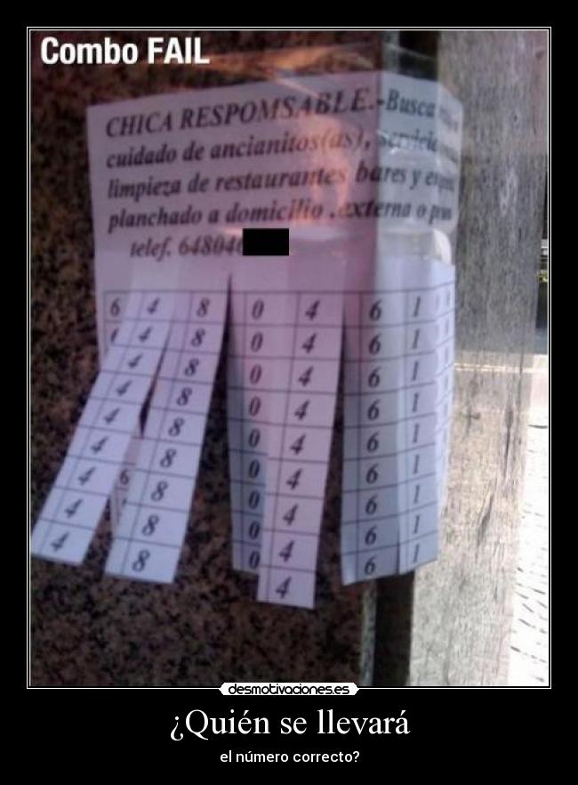 ¿Quién se llevará - el número correcto?