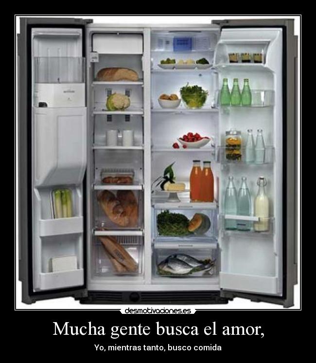 Mucha gente busca el amor, - Yo, mientras tanto, busco comida