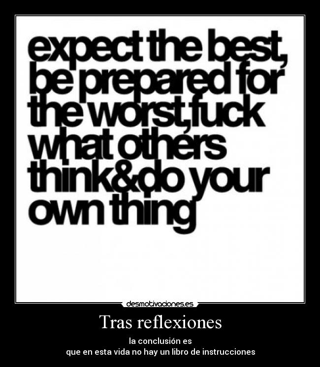 Tras reflexiones - 