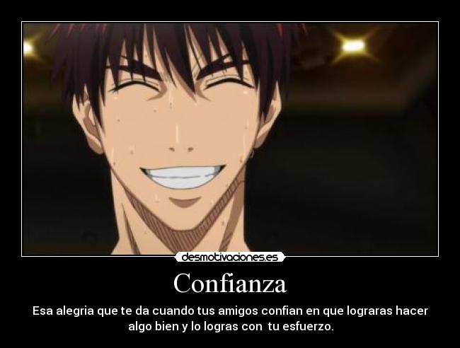 carteles confianza kagami kuroko amistad confianza amigos desmotivaciones