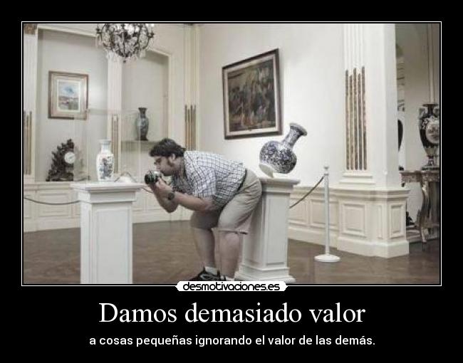 Damos demasiado valor - 