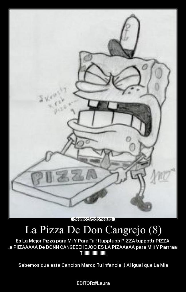 carteles bob esponja pizza don cangrejo primera temporada mejor bob desmotivaciones