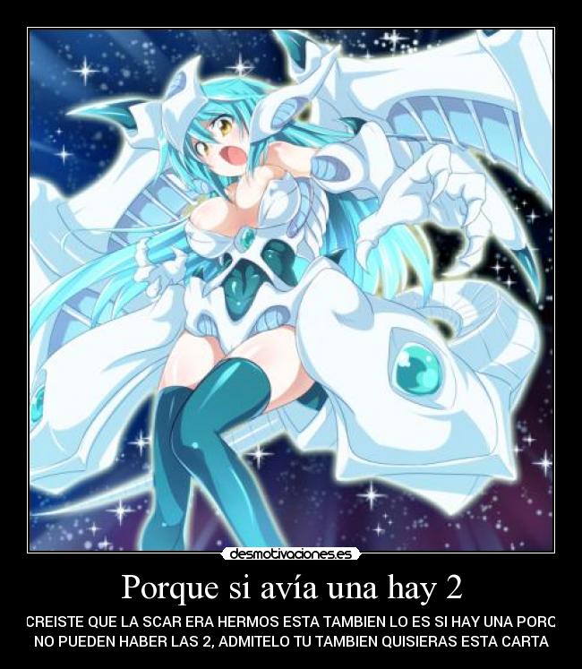 Porque si avía una hay 2 - SI CREISTE QUE LA SCAR ERA HERMOS ESTA TAMBIEN LO ES SI HAY UNA PORQUE
NO PUEDEN HABER LAS 2, ADMITELO TU TAMBIEN QUISIERAS ESTA CARTA