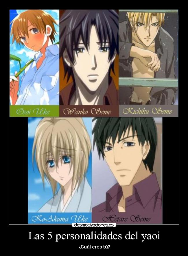 Las 5 personalidades del yaoi -