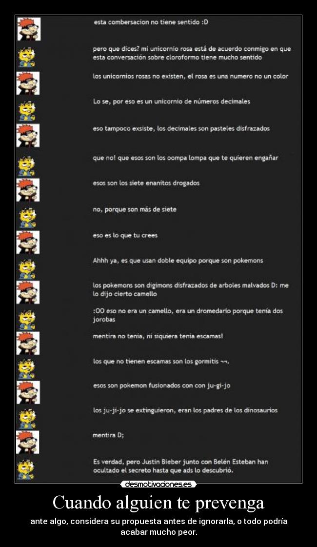 Cuando alguien te prevenga -