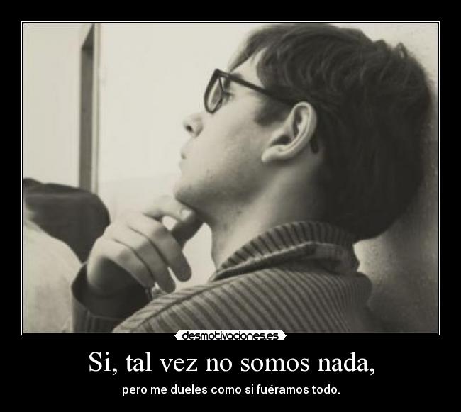 Si, tal vez no somos nada, -