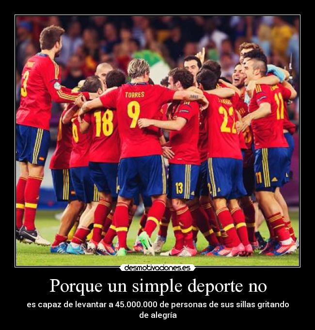 Porque un simple deporte no - es capaz de levantar a 45.000.000 de personas de sus sillas gritando de alegría