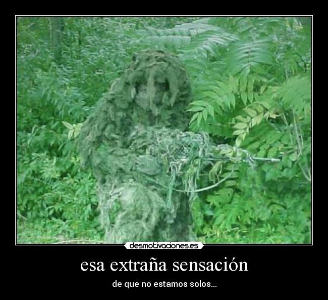 esa extraña sensación - de que no estamos solos...