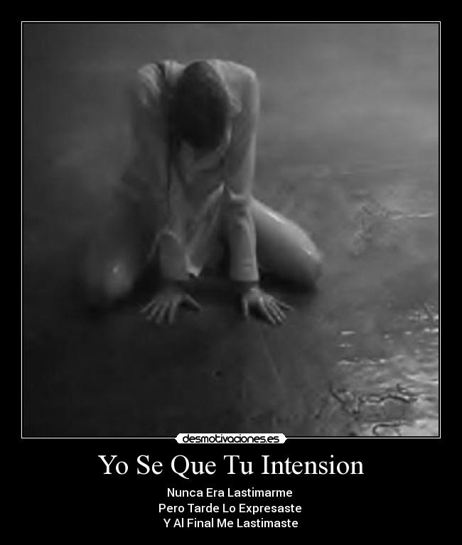 Yo Se Que Tu Intension - Nunca Era Lastimarme
Pero Tarde Lo Expresaste
Y Al Final Me Lastimaste