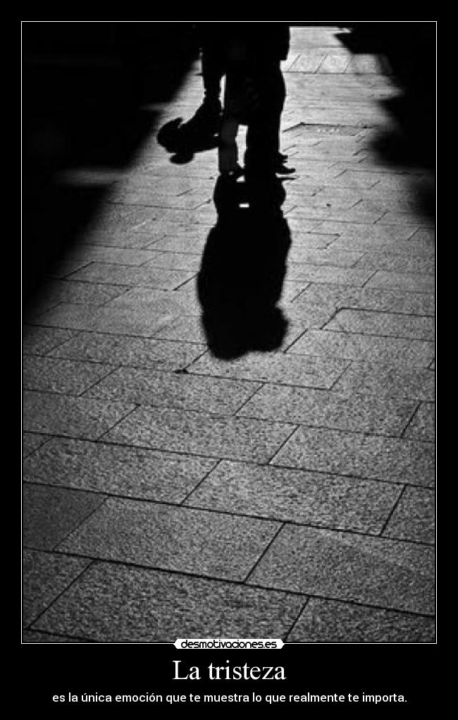 La tristeza - es la única emoción que te muestra lo que realmente te importa.