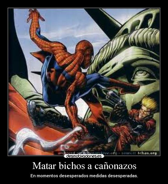 Matar bichos a cañonazos - En momentos desesperados medidas desesperadas.