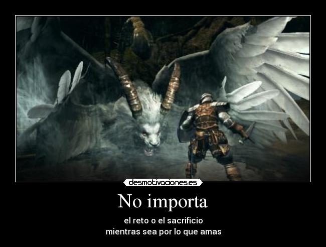 No importa - el reto o el sacrificio
mientras sea por lo que amas