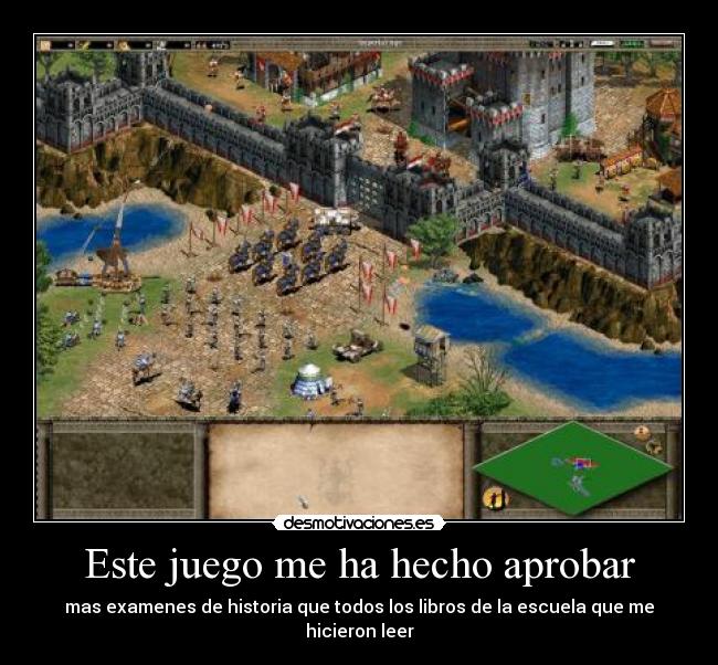 carteles age empires juego estrategia mejor profesor examen historia videojuego microsoft edad media desmotivaciones