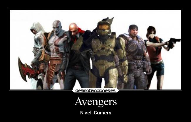 carteles alb95 master chief marcus fenix james heler claire redfield kratos altair desmotivaciones