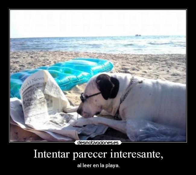 Intentar parecer interesante, - al leer en la playa.