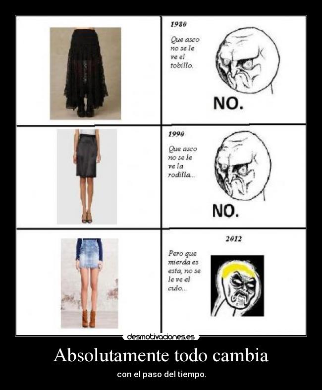Absolutamente todo cambia - con el paso del tiempo.