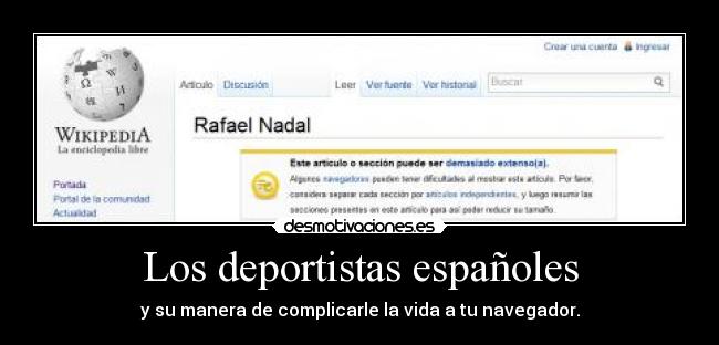 Los deportistas españoles - y su manera de complicarle la vida a tu navegador.
